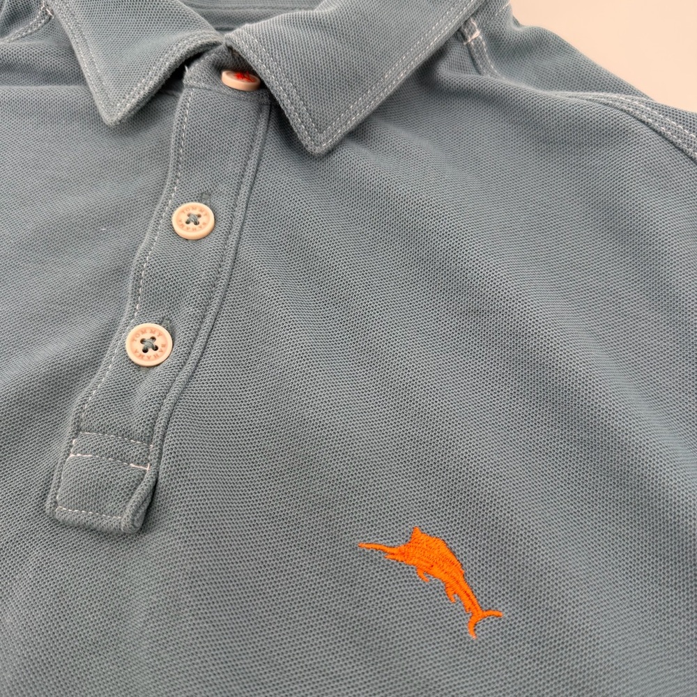 Tommy Bahama Men's Tropicool IslandZone Piqué Polo Shirt-Small- Color Polar Sky - Picture 6 of 10